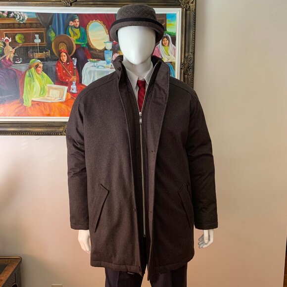 Bugatti NWOT Men's 42R Real Down Wool Full Zip Button Closure Coat Jacket - Picture 3 of 12